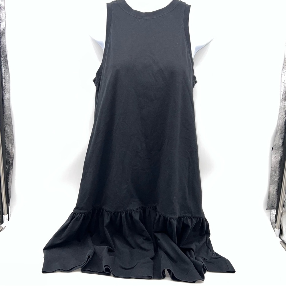 Madewell Black Ruffle Hem Mini Dress